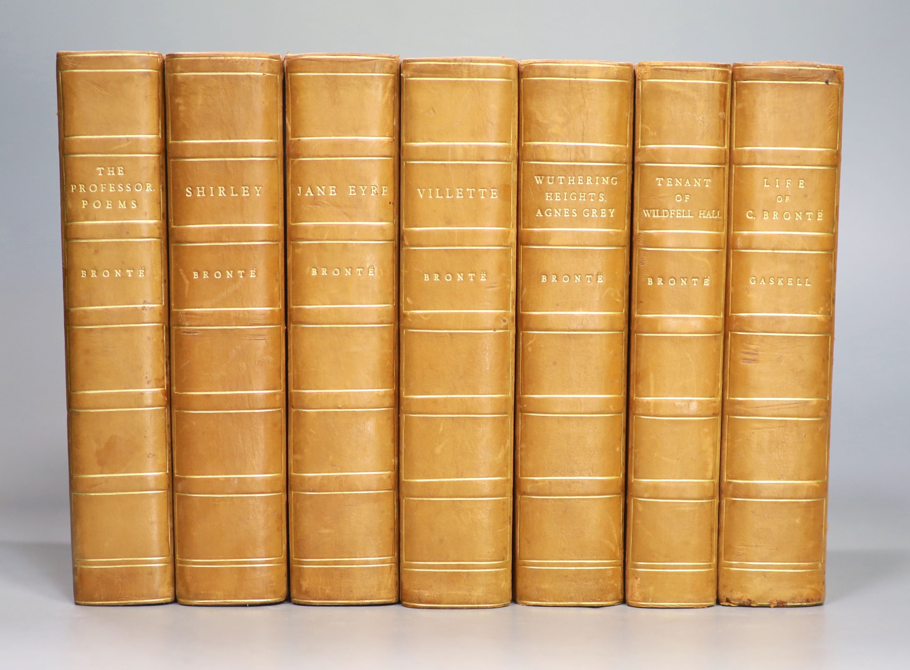 Bronte, Charlotte, Emily and Anne - The Life and Works of Charlotte Bronte and her Sisters. The Haworth edition, 7 vols, 8vo, half calf, Smith, Elder & Co., London, 1899-1900